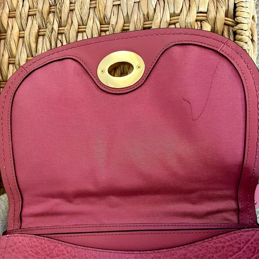 Pink Gold Coach Faye Carryall Dusty Rose Leather Shoulder Bag Crossbody Turnlock